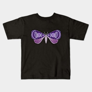 Purple Moth Drawing Kids T-Shirt